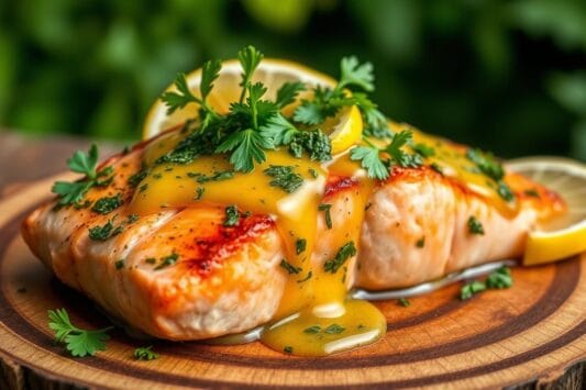 Salmão Grelhado com Molho de Limão e Ervas