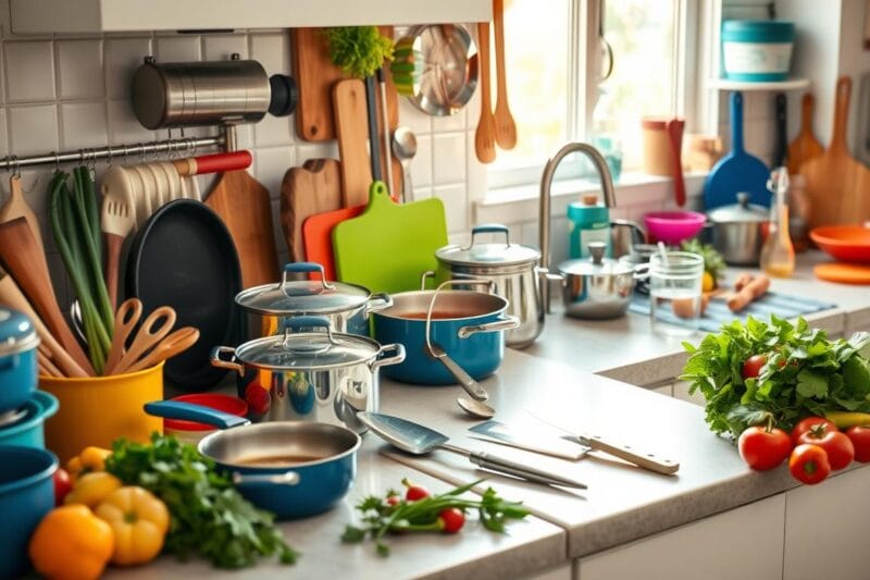 produtos e utensílios para cozinha