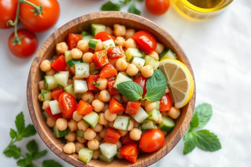 salada de grão-de-bico