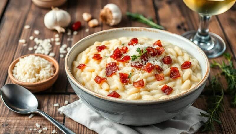 Risoto de Bacon e Parmesão