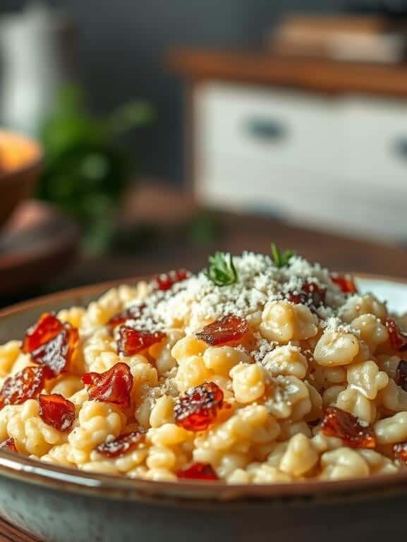 risoto, bacon, parmesão